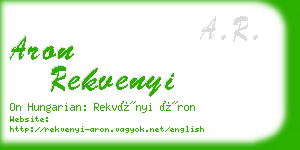 aron rekvenyi business card